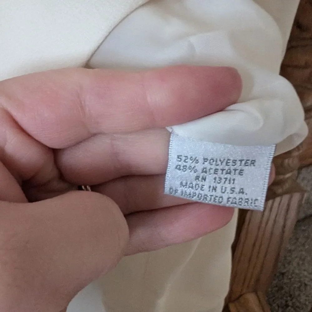 Lord & Taylor Vintage White Double Breasted Old Money Gold Button Blazer Size 14 - Picture 9 of 10